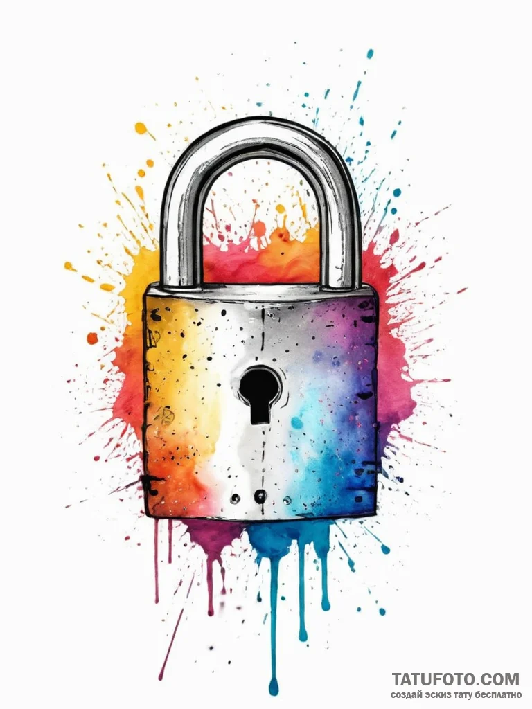Tattoo sketch padlock on arm, ink illustratio... - эскиз тату (№1756281994_0, 27.08.2025 08:06) — Tatufoto.com