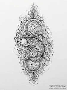 Tattoo sketch salmon, tattoo line art, black... - эскиз тату (№1756283374_0, 27.08.2025 08:29) — Tatufoto.com