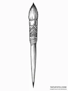 Tattoo sketch paintbrush with paint - эскиз тату (№1756284755_0, 27.08.2025 08:52) — Tatufoto.com