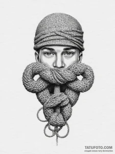 Tattoo sketch soldier with a knot, tattoo ske... - эскиз тату (№1756285740_0, 27.08.2025 09:09) — Tatufoto.com
