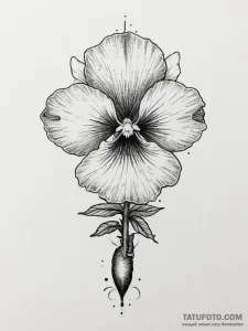 Tattoo sketch viola flower, tattoo sketch des... - эскиз тату (№1756286729_0, 27.08.2025 09:25) — Tatufoto.com