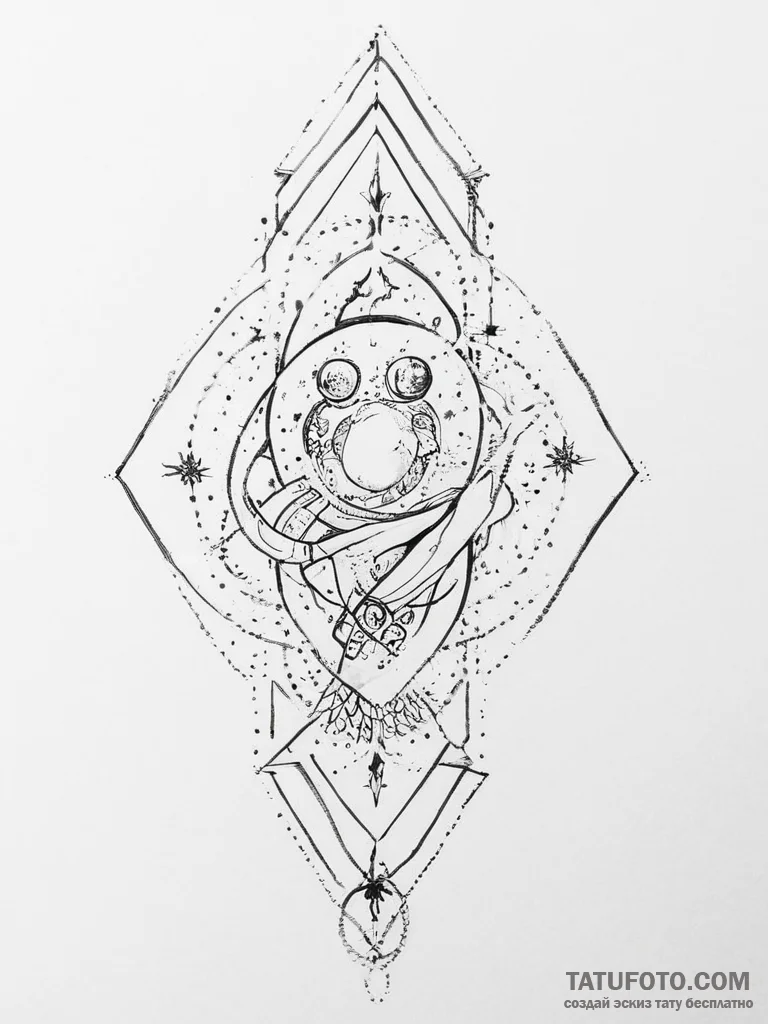 Tattoo sketch cosmic legend - эскиз тату (№1756287915_0, 27.08.2025 09:45) — Tatufoto.com