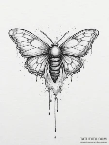 Tattoo sketch a moth with a light bulb, tatto... - эскиз тату (№1756291078_0, 27.08.2025 10:37) — Tatufoto.com