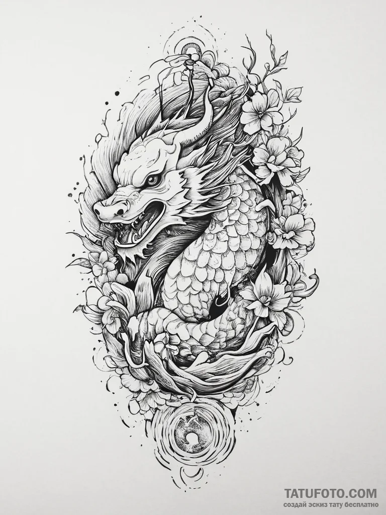 Tattoo sketch amaranth, ink illustration for... - эскиз тату (№1756291276_0, 27.08.2025 10:41) — Tatufoto.com