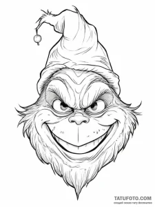 Tattoo sketch the grinch with a smile, artist... - эскиз тату (№1756295833_0, 27.08.2025 11:57) — Tatufoto.com