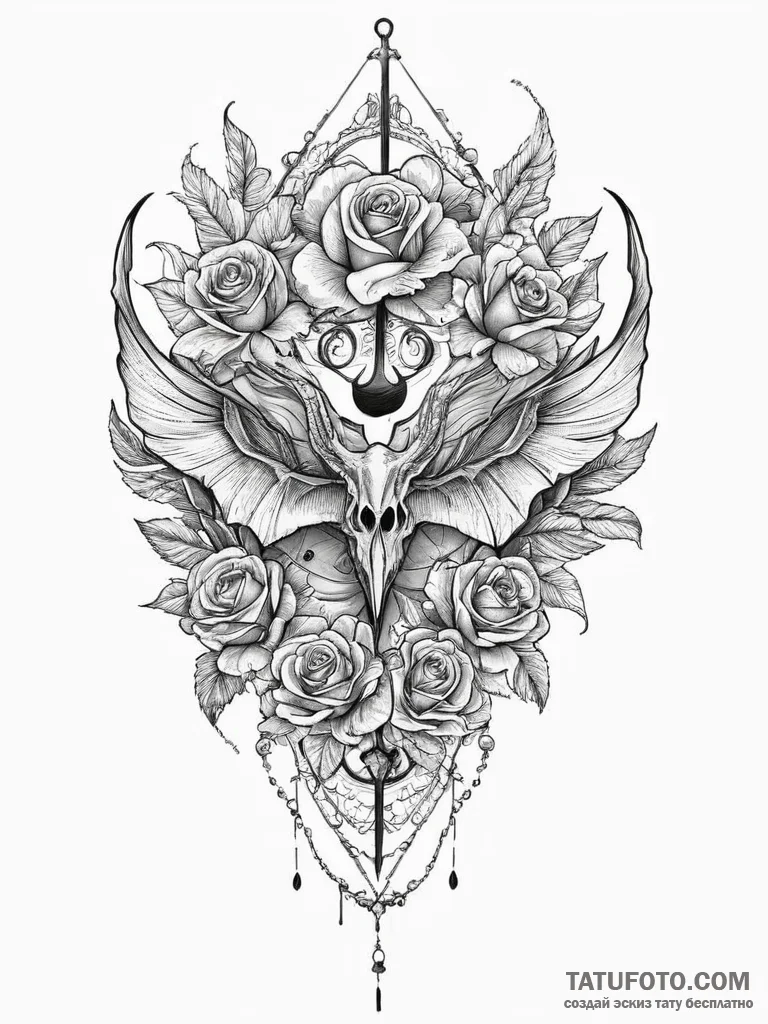 Tattoo sketch pterodactyl, artistic tattoo sk... - эскиз тату (№1756297013_0, 27.08.2025 12:16) — Tatufoto.com