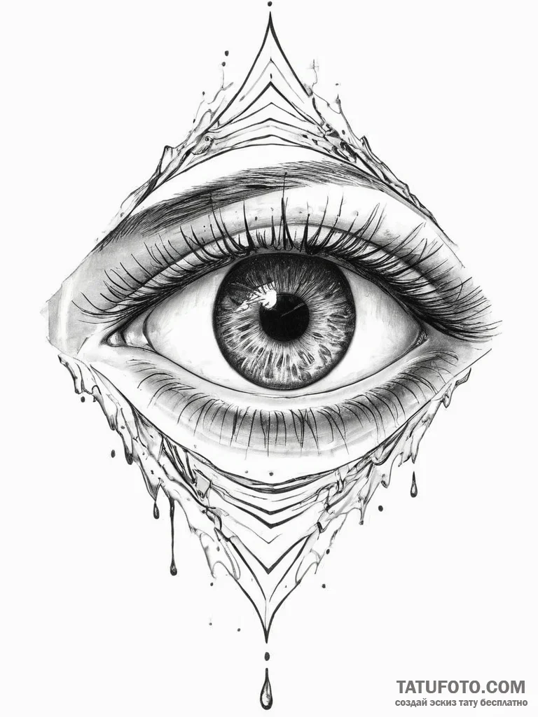 Tattoo sketch узор в виде глаза с водой, tatt... - эскиз тату (№1756297608_0, 27.08.2025 12:26) — Tatufoto.com