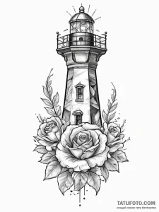 Tattoo sketch lighthouse, tattoo line art, se... - эскиз тату (№1756297804_0, 27.08.2025 12:30) — Tatufoto.com