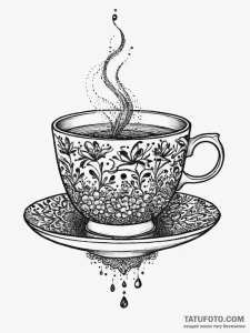 Tattoo sketch teacup tattoo, tattoo drawing o... - эскиз тату (№1756298813_0, 27.08.2025 12:46) — Tatufoto.com