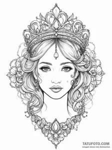 Tattoo sketch tiara tattoo, tattoo line art,... - эскиз тату (№1756299211_0, 27.08.2025 12:53) — Tatufoto.com