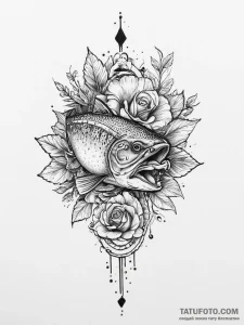 Tattoo sketch rainbow trout, artistic tattoo... - эскиз тату (№1756299414_0, 27.08.2025 12:56) — Tatufoto.com