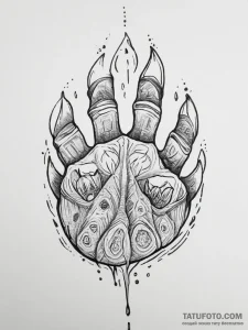 Tattoo sketch bear claw - эскиз тату (№1756299815_0, 27.08.2025 13:03) — Tatufoto.com
