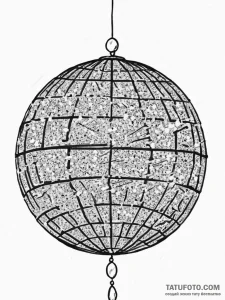 Tattoo sketch 1970s disco ball - эскиз тату (№1756301615_0, 27.08.2025 13:33) — Tatufoto.com