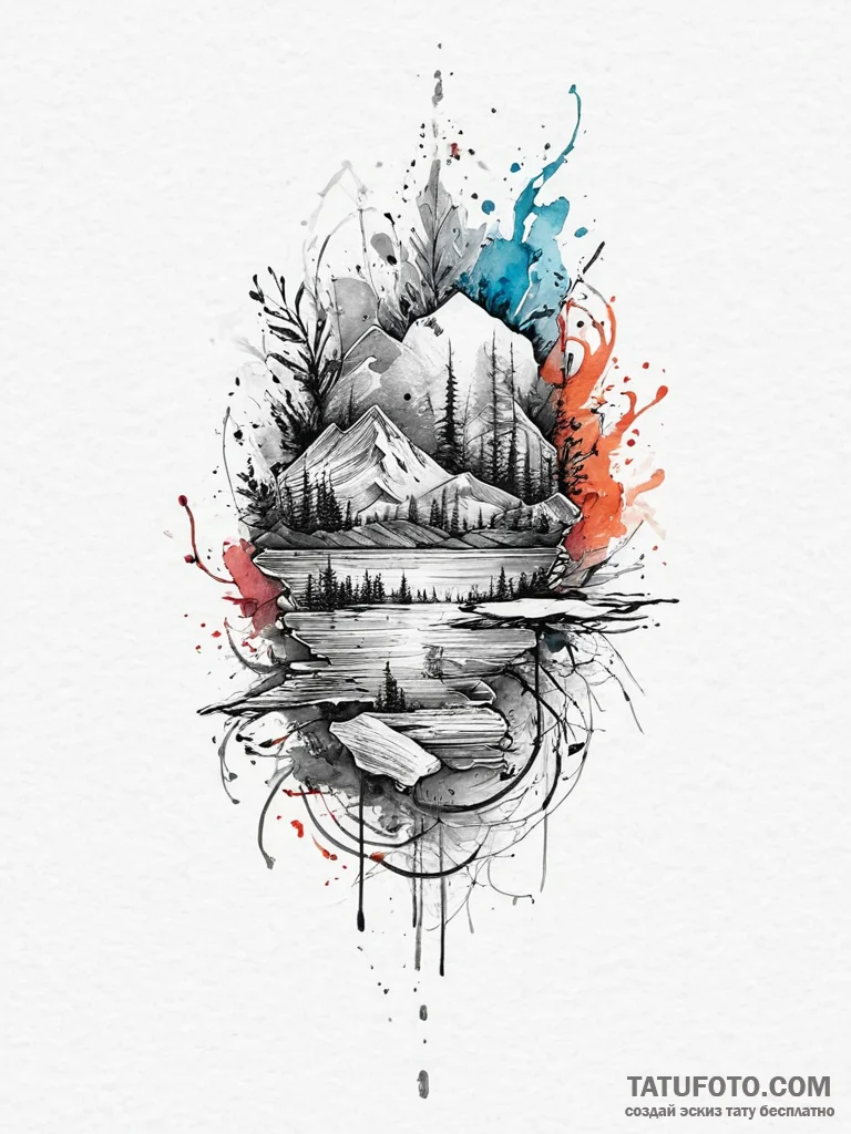 Tattoo sketch nature, artistic tattoo sketch,... - эскиз тату (№1756302013_0, 27.08.2025 13:40) — Tatufoto.com