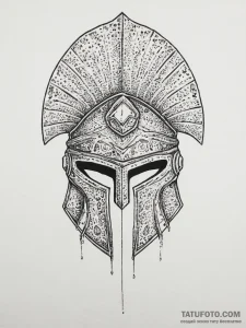 Tattoo sketch узор в виде спартанского шлема,... - эскиз тату (№1756302970_0, 27.08.2025 13:56) — Tatufoto.com