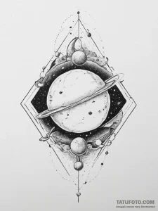 Tattoo sketch cosmic world, tattoo line art,... - эскиз тату (№1756304735_0, 27.08.2025 14:25) — Tatufoto.com