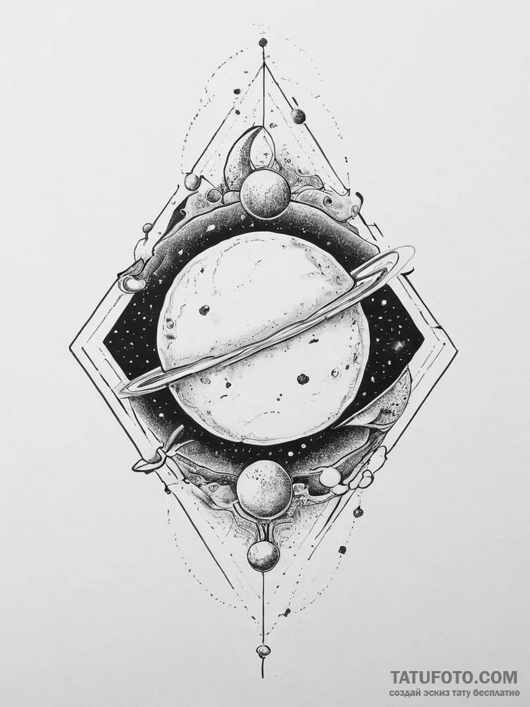 Tattoo sketch cosmic world, tattoo line art,... - эскиз тату (№1756304735_0, 27.08.2025 14:25) — Tatufoto.com