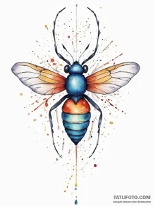 насекомые, concept art for tattoo, watercolor... - эскиз тату (№1756305741_0, 27.08.2025 14:42) — Tatufoto.com