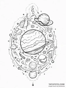 Tattoo sketch planets, tattoo flash sheet des... - эскиз тату (№1756306740_0, 27.08.2025 14:59) — Tatufoto.com