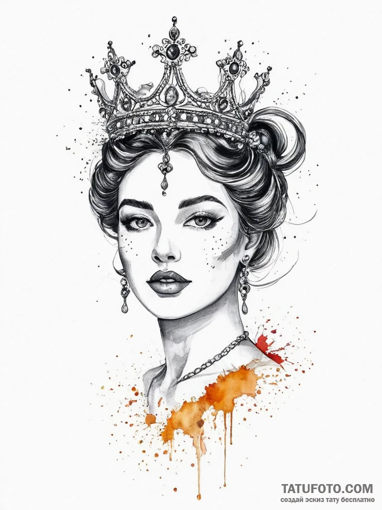Tattoo sketch queen tattoo, tattoo sketch des... - эскиз тату (№1756307523_0, 27.08.2025 15:12) — Tatufoto.com