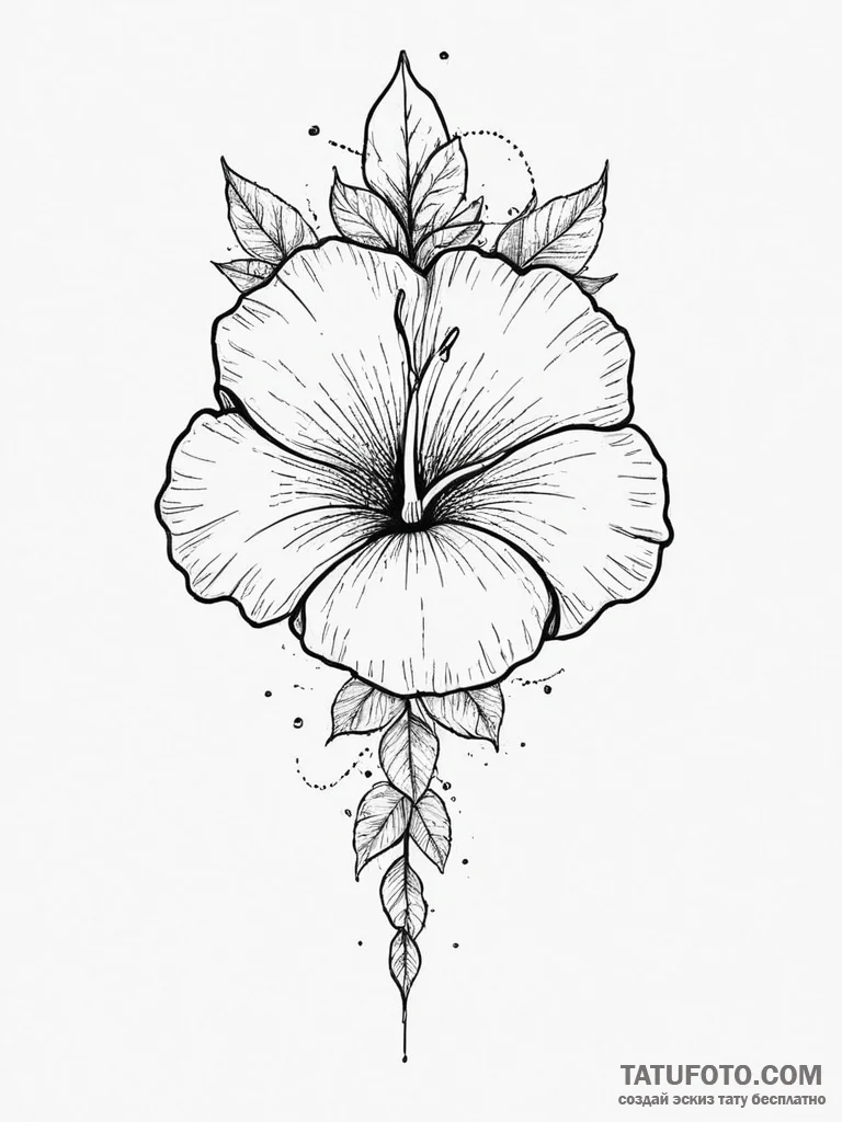 Tattoo sketch morning glory, tattoo drawing o... - эскиз тату (№1756308468_0, 27.08.2025 15:27) — Tatufoto.com