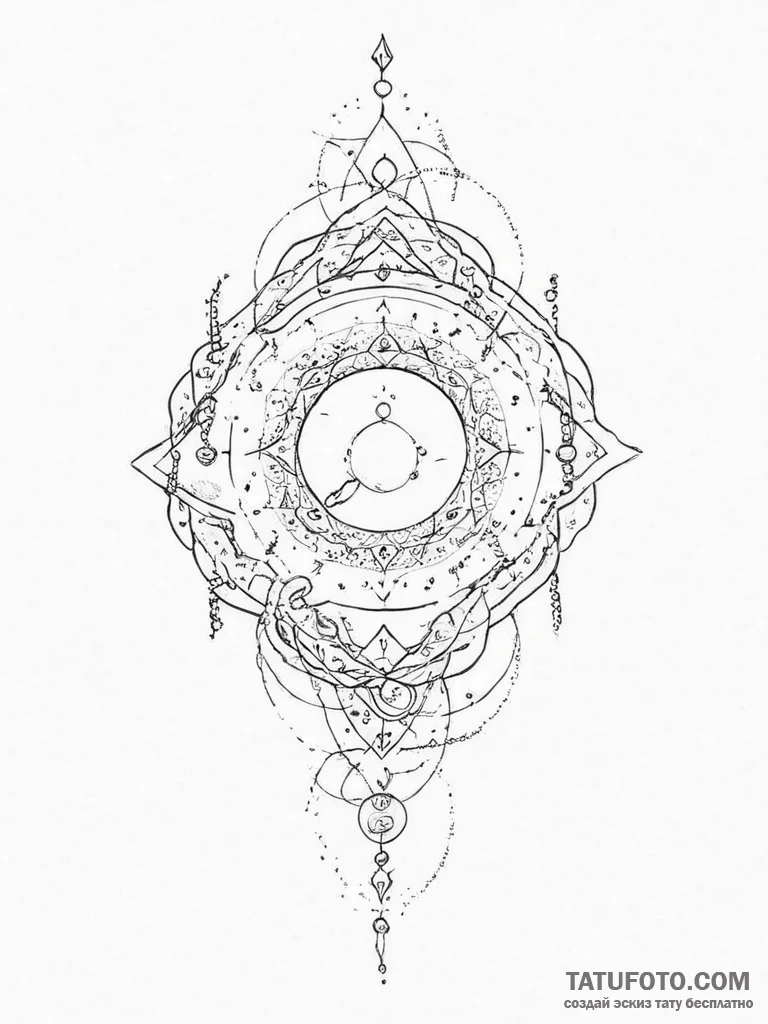 Tattoo sketch cosmic creation - эскиз тату (№1756309255_0, 27.08.2025 15:40) — Tatufoto.com
