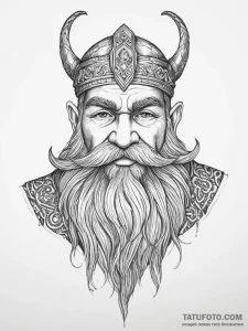 Tattoo sketch dwarven king beard - эскиз тату (№1756312401_0, 27.08.2025 16:33) — Tatufoto.com