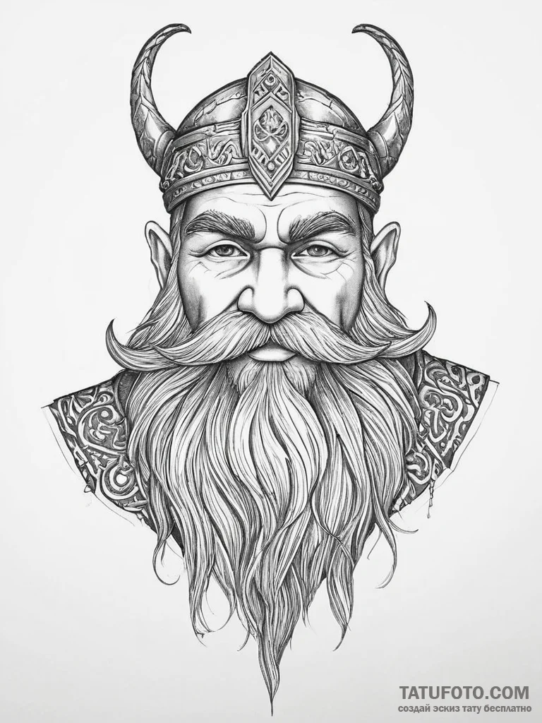 Tattoo sketch dwarven king beard - эскиз тату (№1756312401_0, 27.08.2025 16:33) — Tatufoto.com