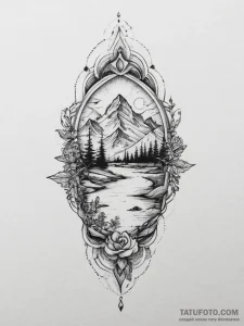 Tattoo sketch mystical land, tattoo flash she... - эскиз тату (№1756314209_0, 27.08.2025 17:03) — Tatufoto.com