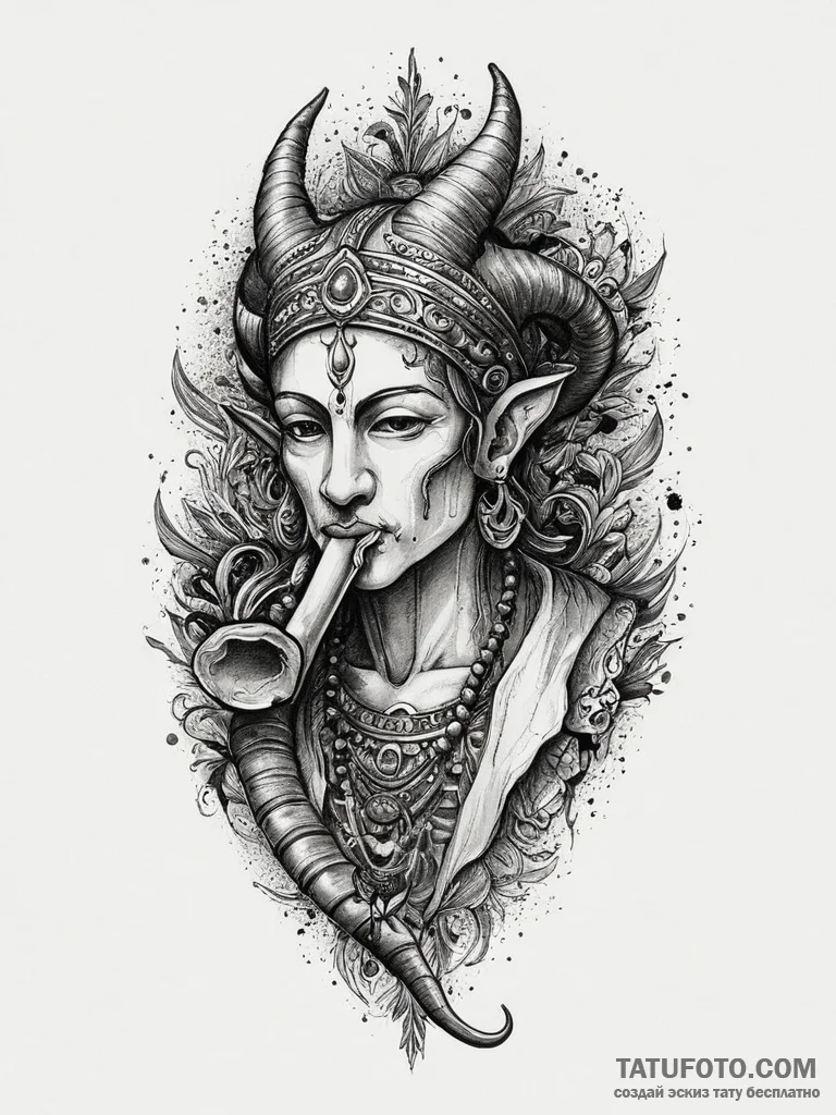 Tattoo sketch radegast, the god of hospitalit... - эскиз тату (№1756314625_0, 27.08.2025 17:10) — Tatufoto.com