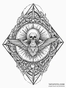 Tattoo sketch holy ghost, tattoo flash sheet... - эскиз тату (№1756314831_0, 27.08.2025 17:13) — Tatufoto.com