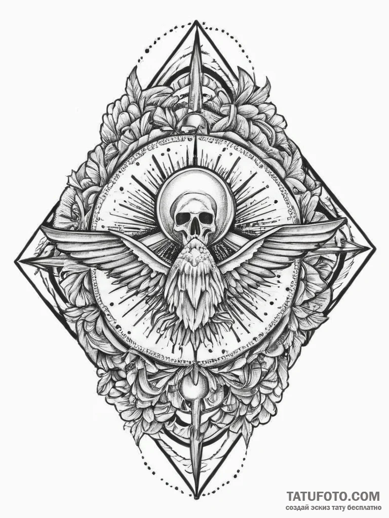 Tattoo sketch holy ghost, tattoo flash sheet... - эскиз тату (№1756314831_0, 27.08.2025 17:13) — Tatufoto.com