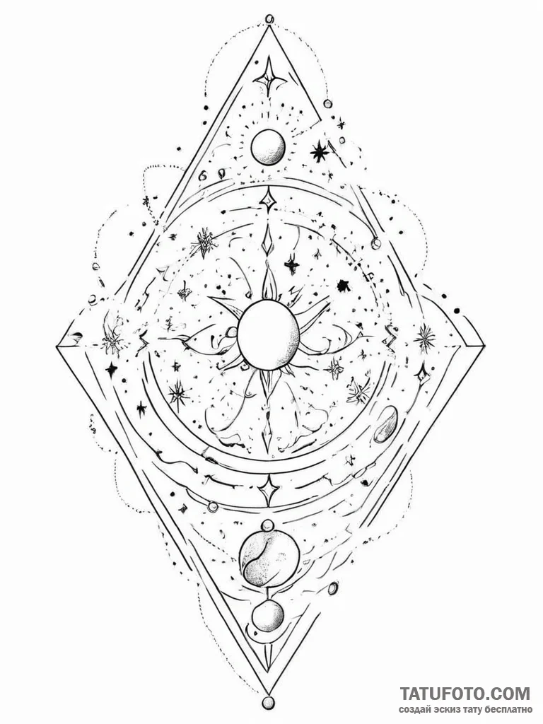 Tattoo sketch cosmic dimension - эскиз тату (№1756315422_0, 27.08.2025 17:23) — Tatufoto.com