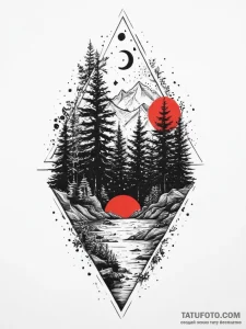 Tattoo sketch forest, tattoo flash sheet desi... - эскиз тату (№1756315617_0, 27.08.2025 17:26) — Tatufoto.com