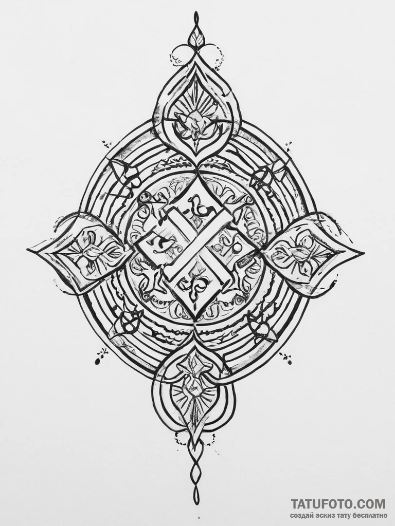 Tattoo sketch hindu swastika, tattoo flash sh... - эскиз тату (№1756316799_0, 27.08.2025 17:46) — Tatufoto.com