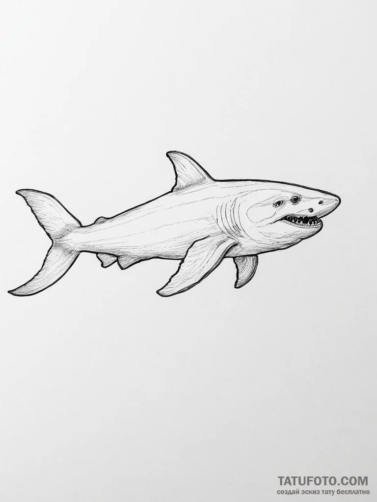 Tattoo sketch cookiecutter shark - эскиз тату (№1756317789_0, 27.08.2025 18:03) — Tatufoto.com