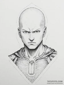 Tattoo sketch one punch man saitama, concept... - эскиз тату (№1756318780_0, 27.08.2025 18:19) — Tatufoto.com