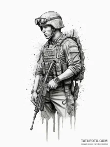 Tattoo sketch soldier with a key, tattoo sket... - эскиз тату (№1756319386_0, 27.08.2025 18:29) — Tatufoto.com