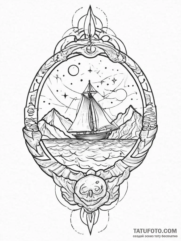 Tattoo sketch cosmic ground, concept art for... - эскиз тату (№1756320167_0, 27.08.2025 18:42) — Tatufoto.com