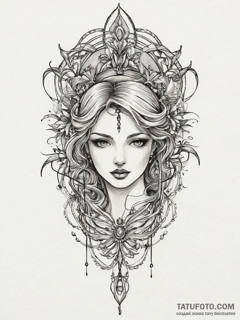 Tattoo sketch silver, tattoo sketch design, n... - эскиз тату (№1756320363_0, 27.08.2025 18:46) — Tatufoto.com