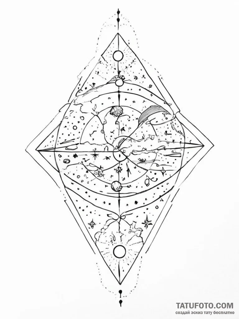 Tattoo sketch universe - эскиз тату (№1756321339_0, 27.08.2025 19:02) — Tatufoto.com