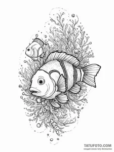 Tattoo sketch finding nemo clownfish, tattoo... - эскиз тату (№1756321754_0, 27.08.2025 19:09) — Tatufoto.com