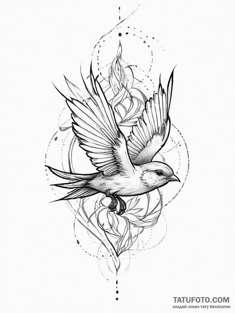 Tattoo sketch swift - эскиз тату (№1756321958_0, 27.08.2025 19:12) — Tatufoto.com