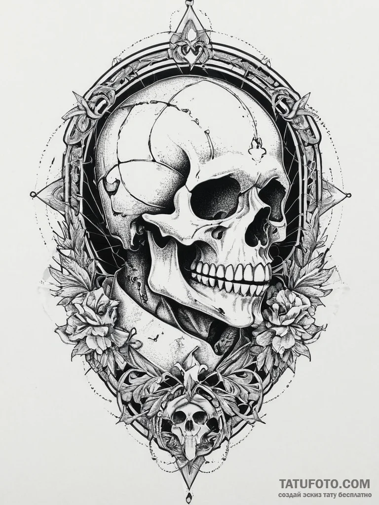 Tattoo sketch knight with a skull, artistic t... - эскиз тату (№1756322161_0, 27.08.2025 19:16) — Tatufoto.com