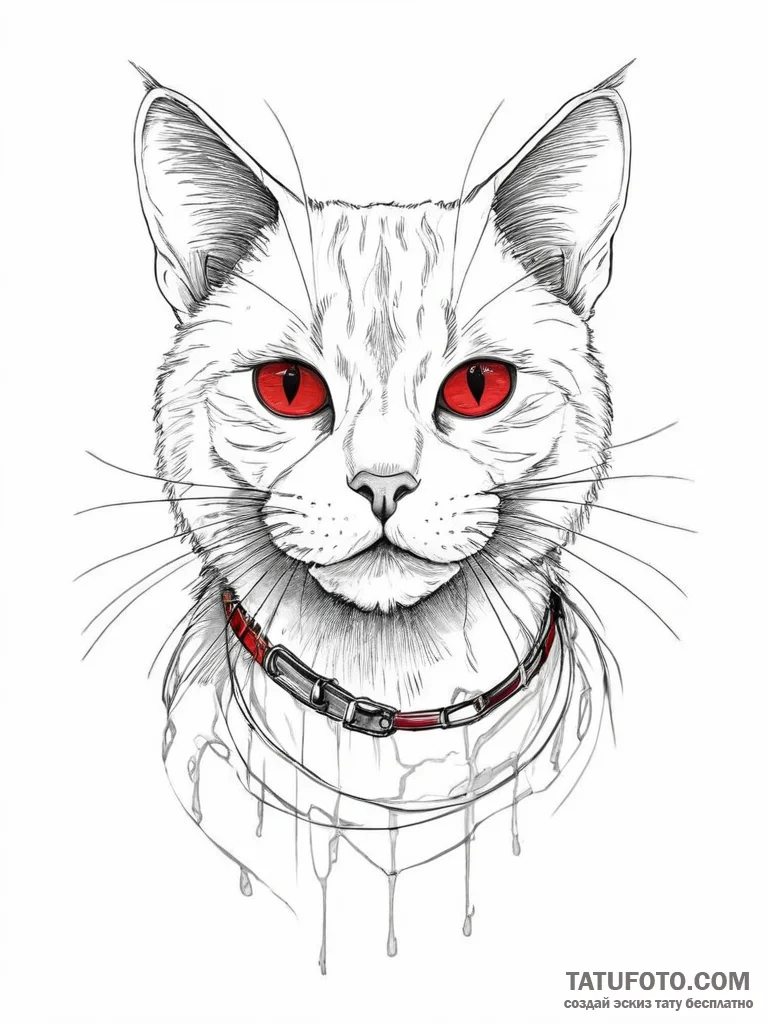 Tattoo sketch realistic портрет кошки, artist... - эскиз тату (№1756323748_0, 27.08.2025 19:42) — Tatufoto.com