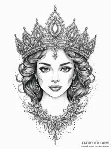 Tattoo sketch tiara, tattoo flash sheet desig... - эскиз тату (№1756324163_0, 27.08.2025 19:49) — Tatufoto.com