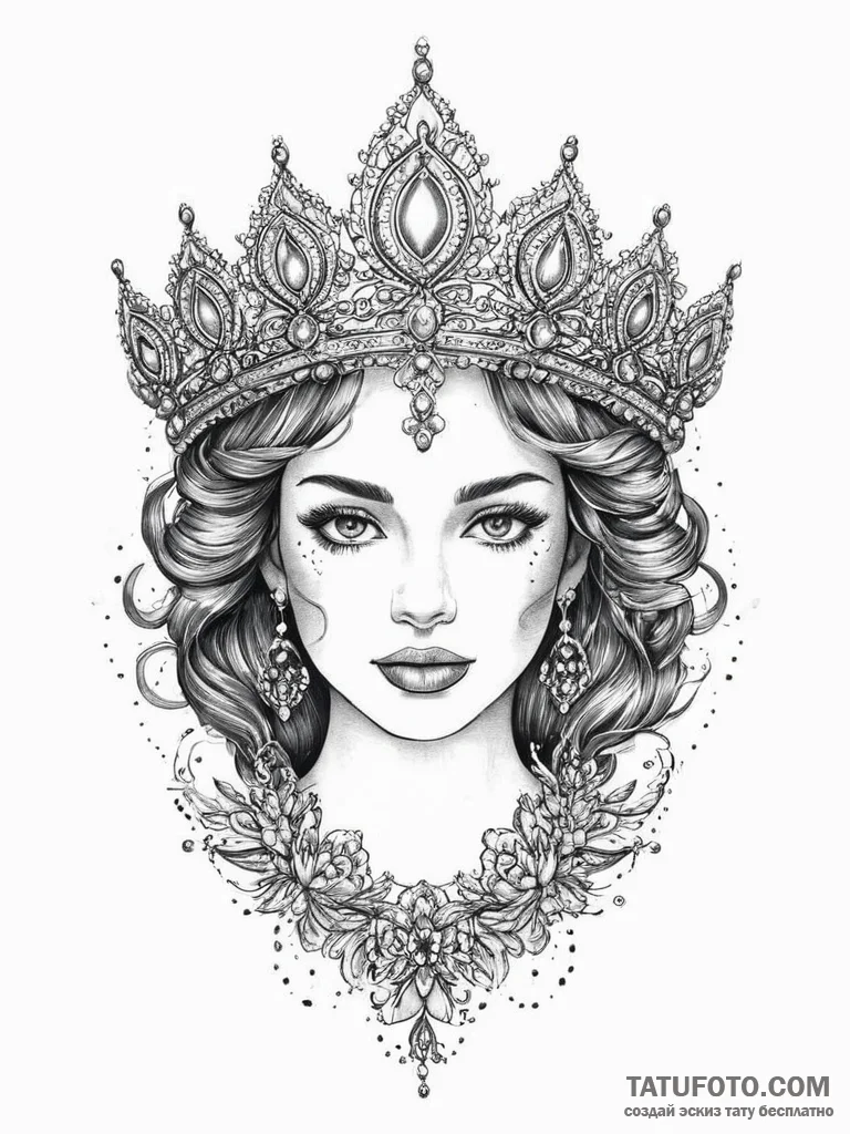 Tattoo sketch tiara, tattoo flash sheet desig... - эскиз тату (№1756324163_0, 27.08.2025 19:49) — Tatufoto.com