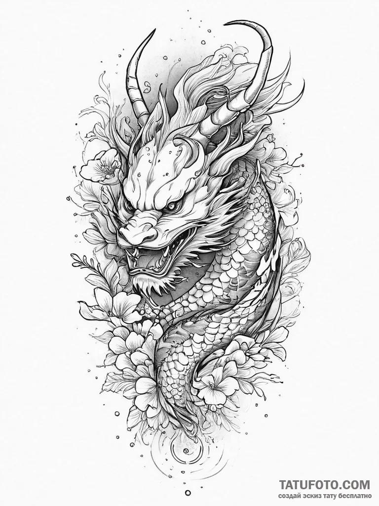 Tattoo sketch chimera, tattoo drawing outline... - эскиз тату (№1756325782_0, 27.08.2025 20:16) — Tatufoto.com