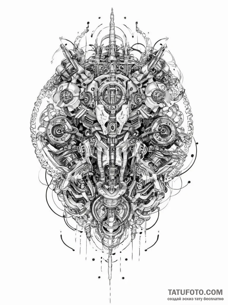 Tattoo sketch bio-mechanical military - эскиз тату (№1756326172_0, 27.08.2025 20:22) — Tatufoto.com