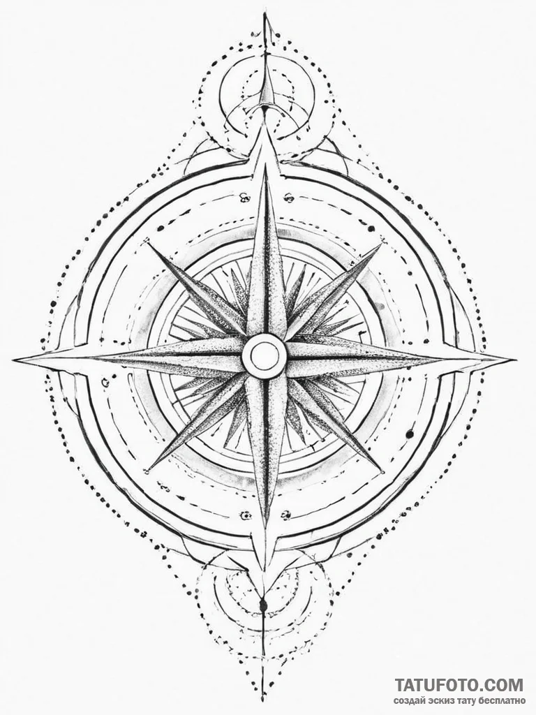 Tattoo sketch compass, tattoo drawing outline... - эскиз тату (№1756326577_0, 27.08.2025 20:29) — Tatufoto.com